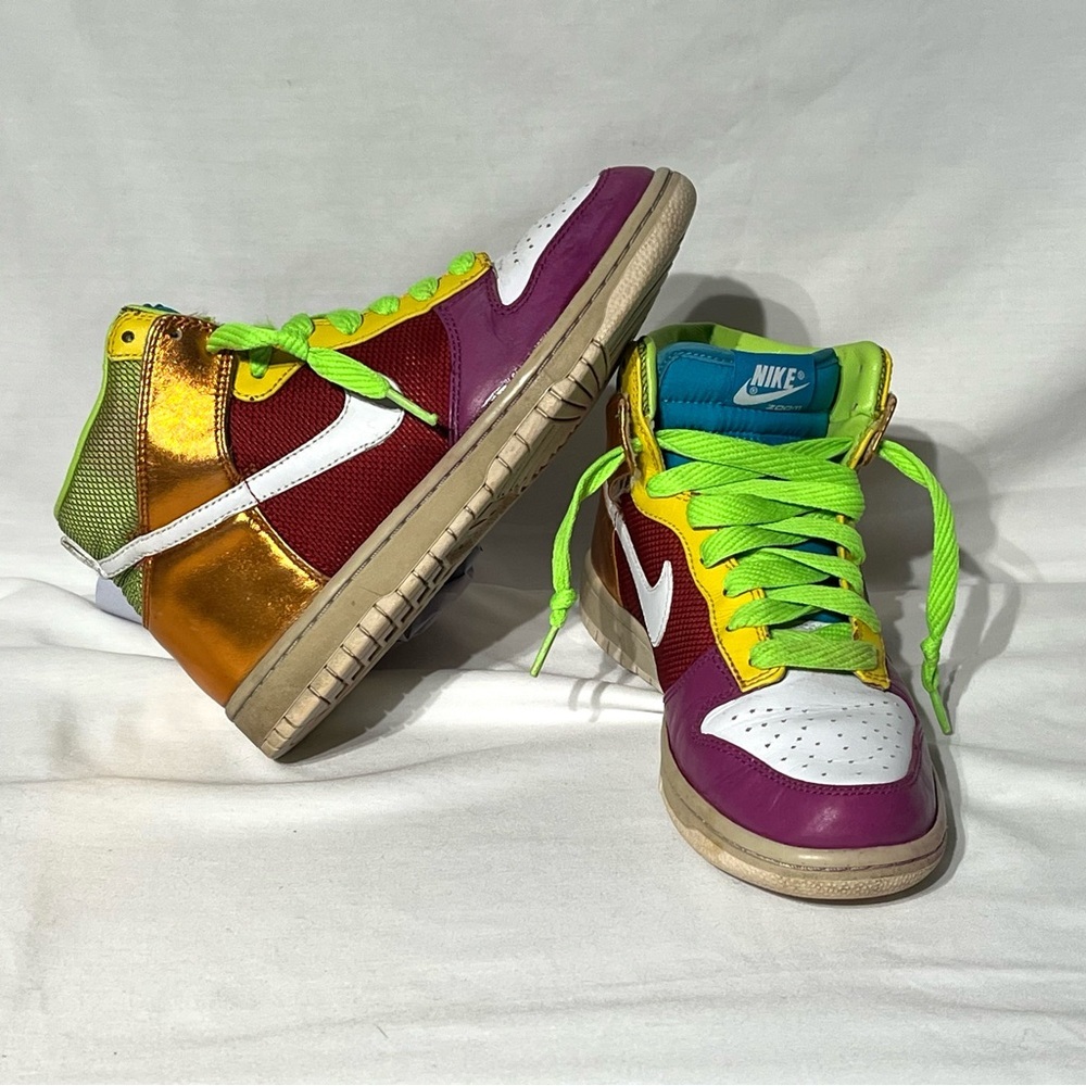Nike Zoom Dunk Hi Premium Metallic 317814-111 Women's Hi-Top Sneakers 2008 RARE